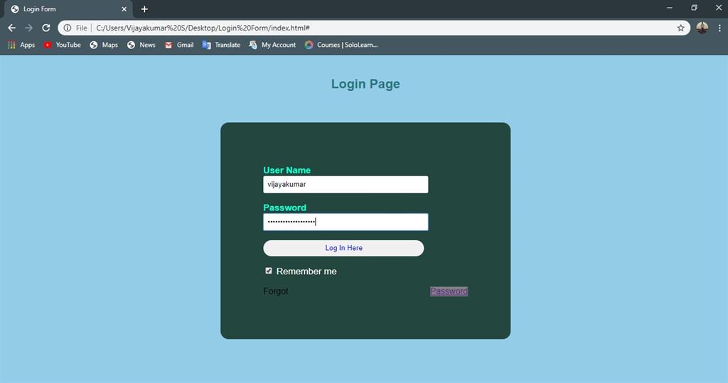 How To Create A Simple Login Page In Html With Css Code